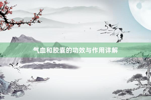 气血和胶囊的功效与作用详解